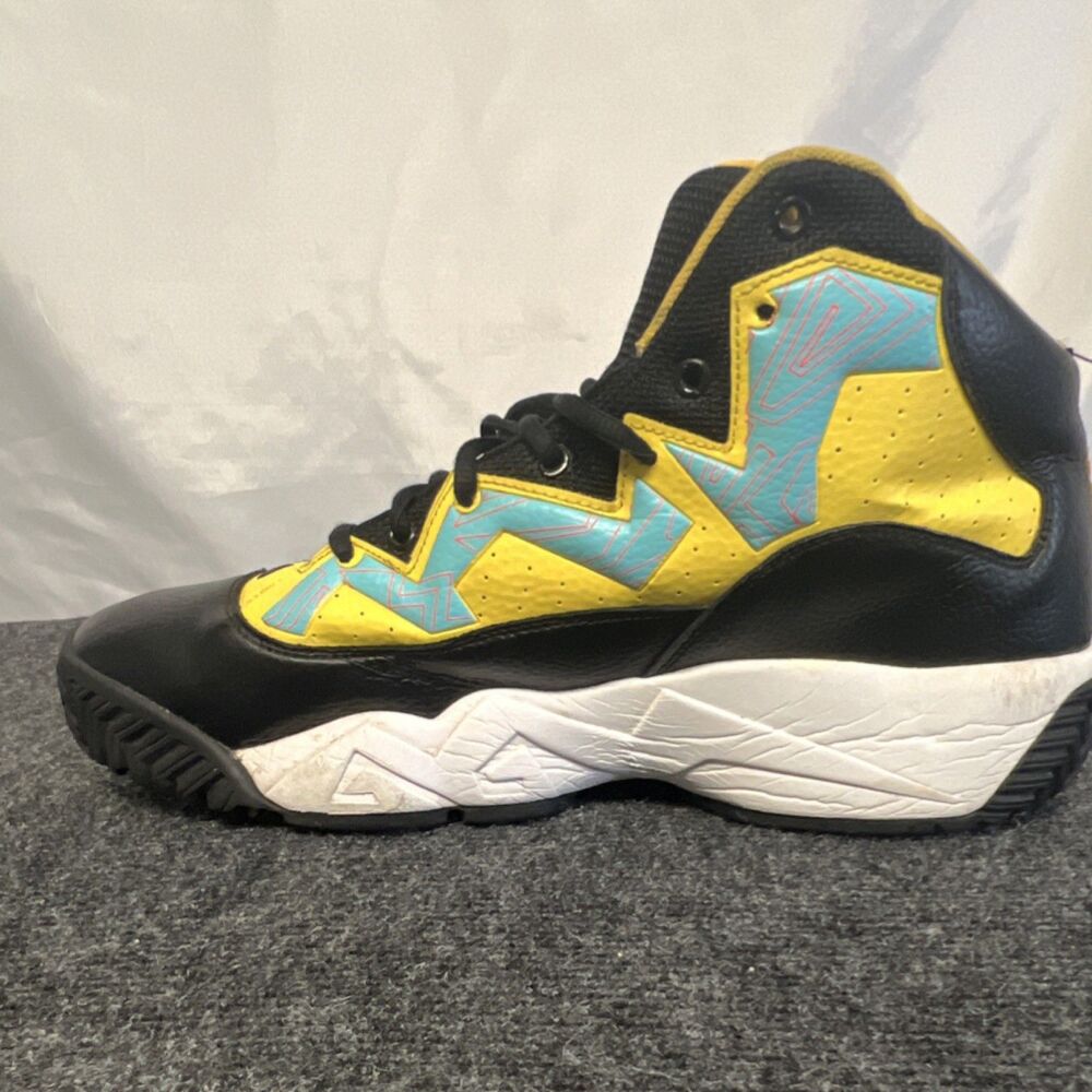 FILA MB High Top Basketball Sneakers Black Yellow Blue Men's Athletic Shoes 13 - Picture 10 of 16
